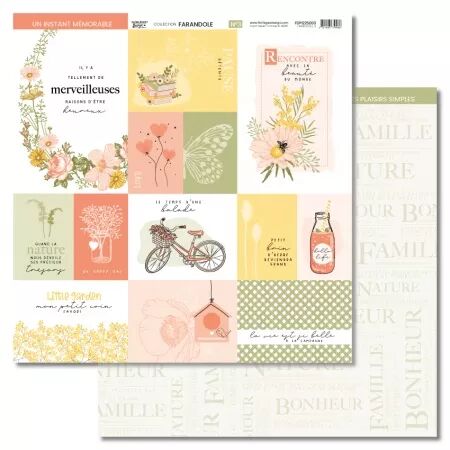 Kit papiers imprimés- Farandole - Florilèges Design