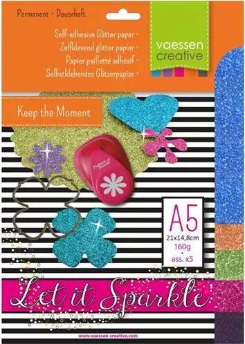 Lot de papiers paillettes A5 - set 5