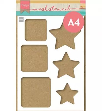 Mask Stencil - A4 - Squares & stars