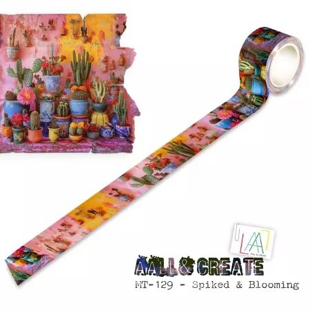 Masking Tape MT-129 - Spiked & Blooming (Layer-it-Up!) - Fleurs en Pôt - AALL & Create