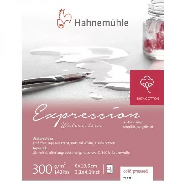 Mini bloc papier aquarelle - 8x10,5 cm - 100% coton - Expression