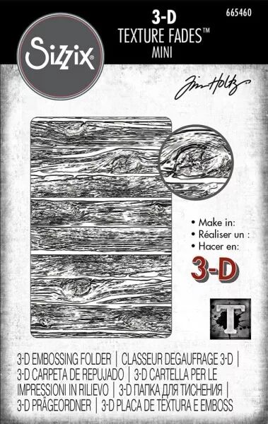 Mini Classeur de gaufrage 3D - Mini planche de bois - Sizzix