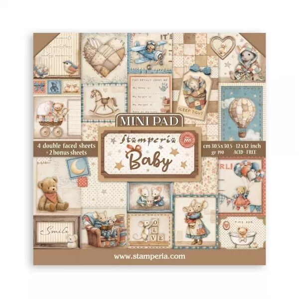 Mini collection papier - 20x20 cm - Baby - Stamperia