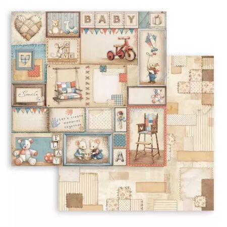Mini collection papier - 20x20 cm - Baby - Stamperia