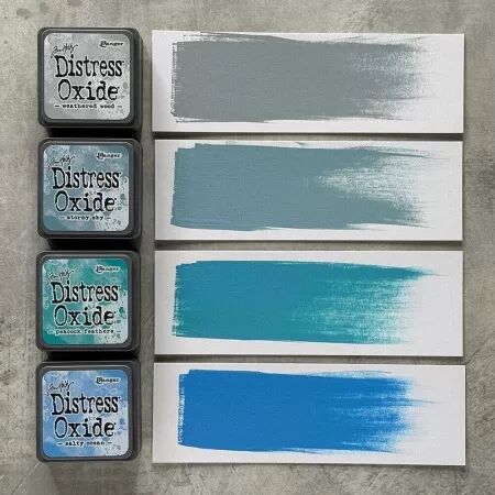 Mini Distress Oxide Pads Kit 04 - Bleus gris - RANGER