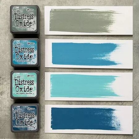 Mini Distress Oxide Pads Kit 16 - Bleu - RANGER