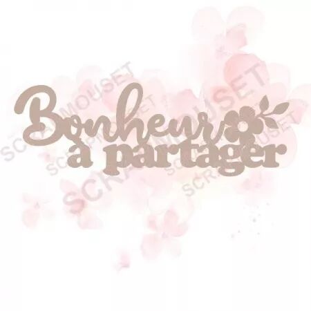 Mot en carton - Bonheur à partager