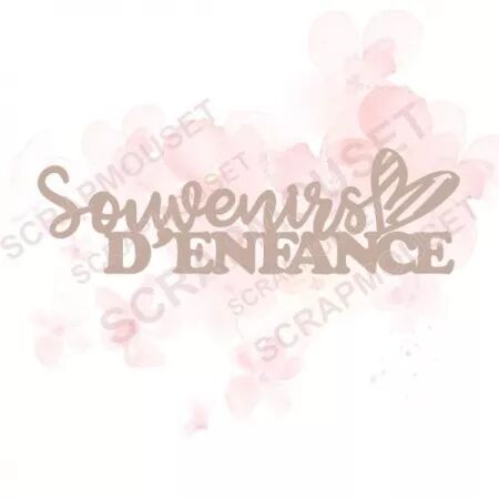 Mot en carton - Souvenirs d\'enfance avec coeur