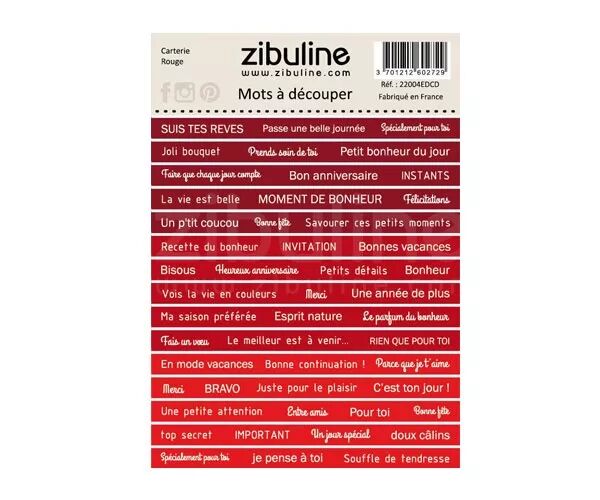 Mots � d�couper - Carterie - Rouge