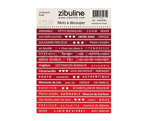 Mots � d�couper - Les Basiques - Rouge
