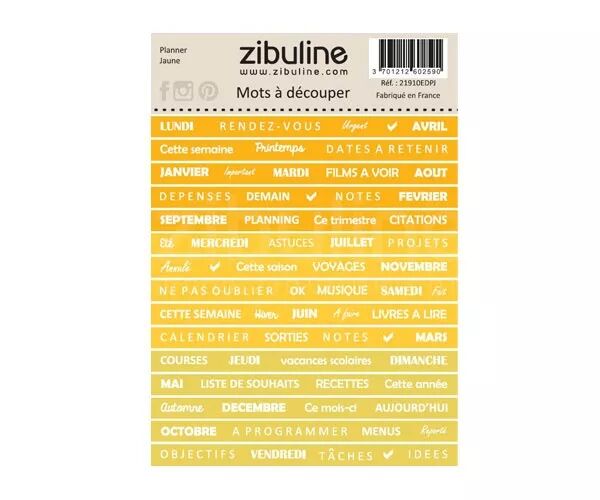 Mots � d�couper - Planner - Jaune