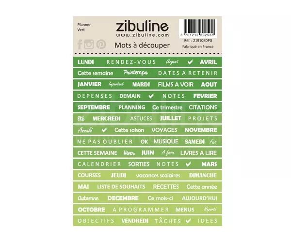 Mots � d�couper - Planner - Vert