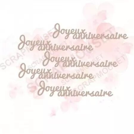 Mots en carton - Joyeux anniversaire x 5