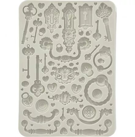 Moule silicone A5 - Golden Harmony - Serrures & poign&eacute;es - Stamperia