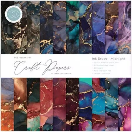 Pad - 12x12 - Ink Drops - Midnight