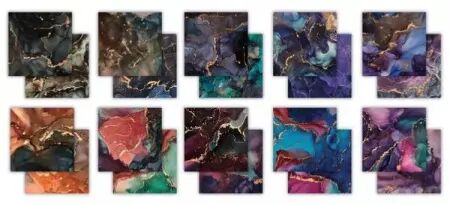 Pad - 12x12 - Ink Drops - Midnight