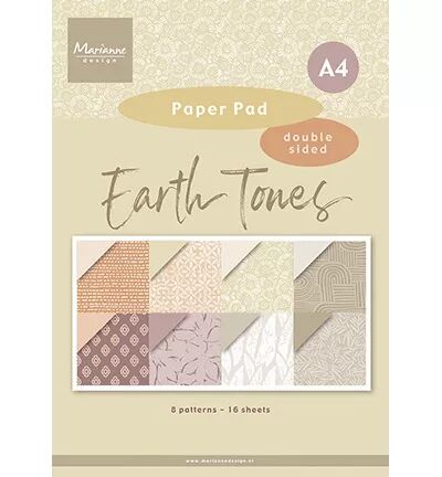 Pad de papiers imprimés A4 - Earth Tones - Marianne design