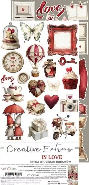 Pad Paper Elements 15x30 - Die-cuts - In Love - Craft O\' Clock