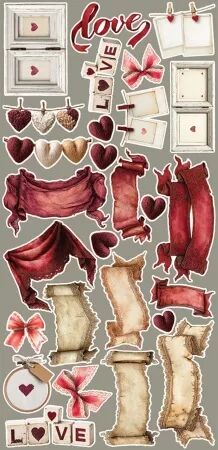 Pad Paper Elements 15x30 - Die-cuts - In Love - Craft O\' Clock