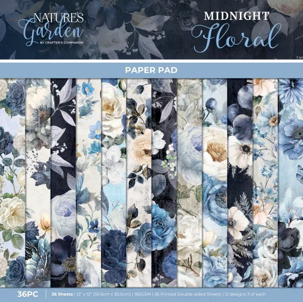 Pad papiers - 30x30 cm - Midnight Floral