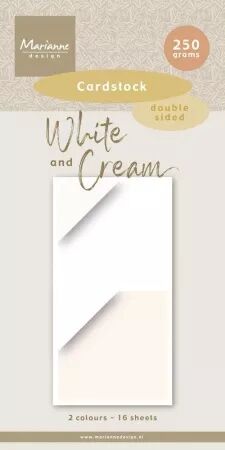 Pad papiers unis - 15 x 30 - White & Cream - Blanc & Crème - Marianne design