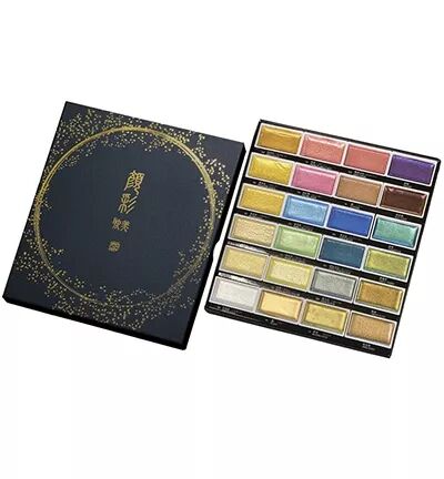 Palette aquarelle Gansai Tambi - Set 24 Metallic Colours II - Kuretake