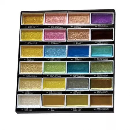 Palette aquarelle Gansai Tambi - Set 24 Metallic Colours II - Kuretake