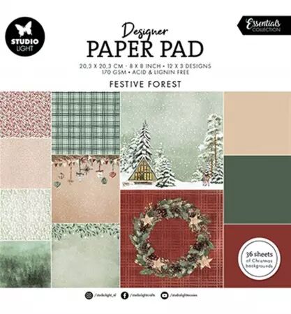 Paper pad - 20x20 - Festive Forest