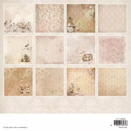 Paper pad - 20x20 - Teddy\'s tea time - Studio Light