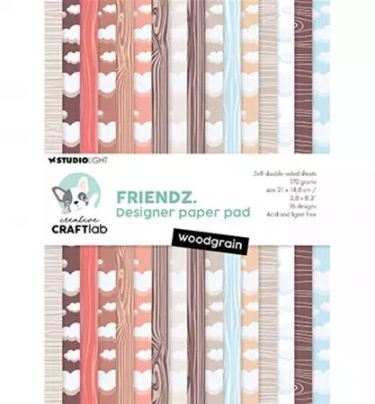 Paper Pad - Friendz - 15 x 20 cm - Woodgrain - Effet bois
