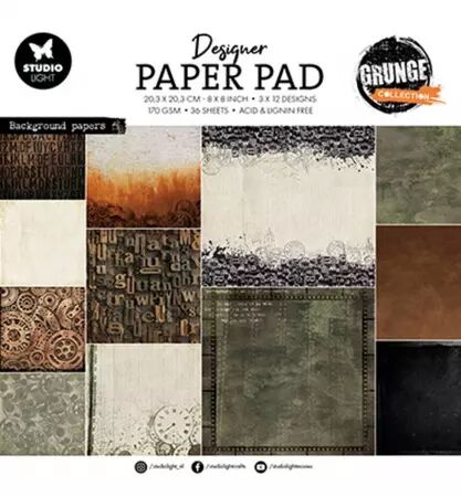 Paper Pad - Grunge - 20 x 20 cm - Background Papers