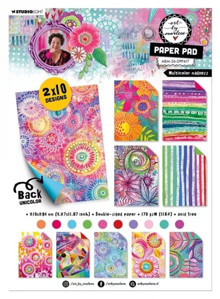 Paper pad A4 - Multicolor madness - Art By Marlene