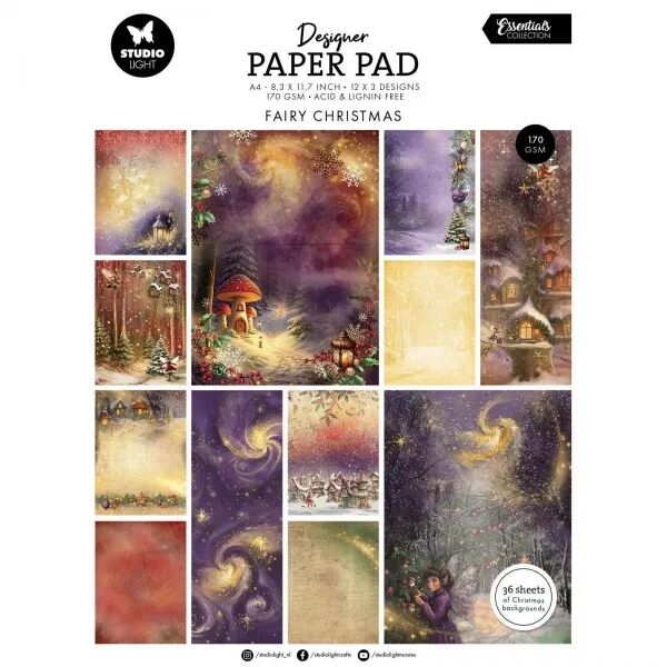 Paper pad Design A4 - Essentials - Fairy Christmas - Studio Light