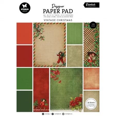 Paper pad Design A4 - Essentials - Vintage Christmas - Studio Light