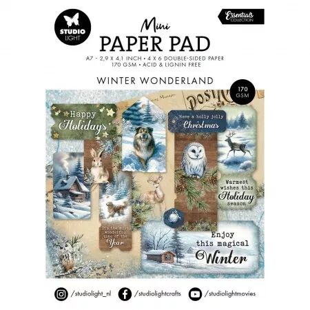 Paper Pad mini A7 - Essentials - Winter Wonderland -x6 feuilles - Studio Light