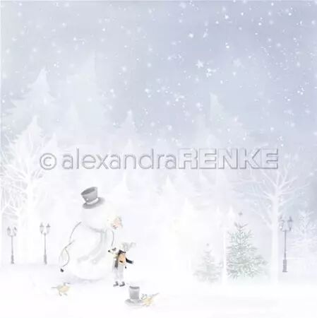 Papier - Amis de l\'hiver - Bonhomme de neige