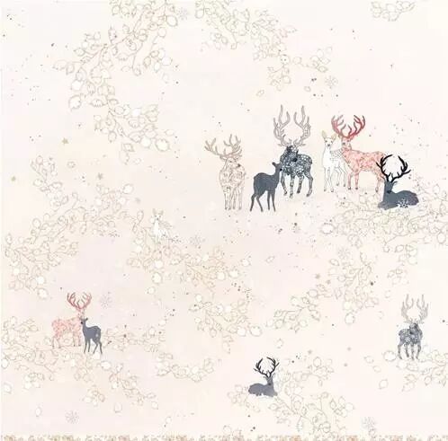 Papier - Cerf � motifs