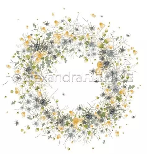 Papier - Couronne de chardons et de glands