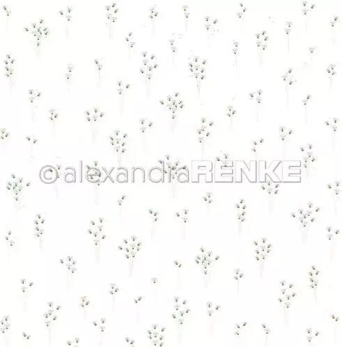 Papier - D�licats bouquets de fleurs menthe