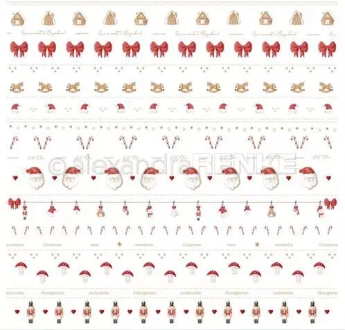Papier - Doux No�l Rayures Rouge