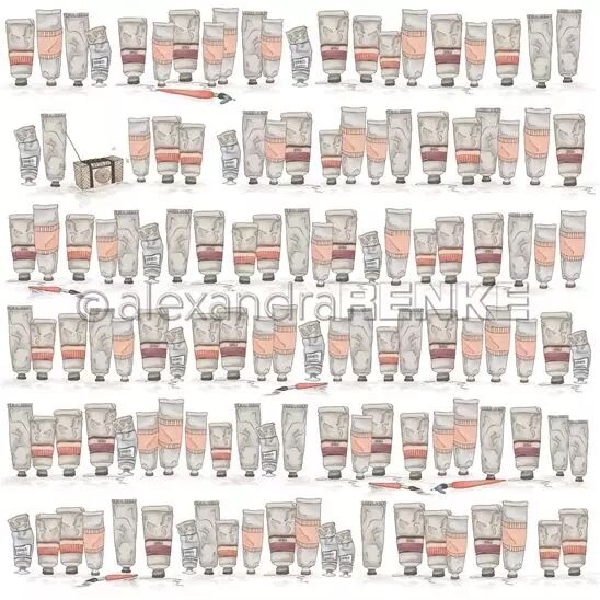 Papier - Feeling Good -Rows of paint tubes
