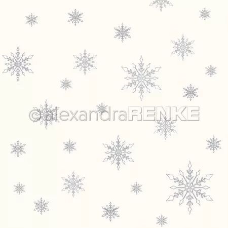 Papier - Fêtes - Flocons de neige sur crème - Alexandra Renke