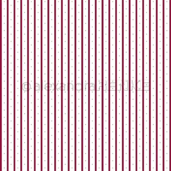 Papier - F�tes - Lignes et �toiles cerise fonc� - Alexandra Renke