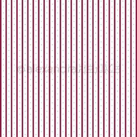 Papier - Fêtes - Lignes et étoiles cerise foncé - Alexandra Renke
