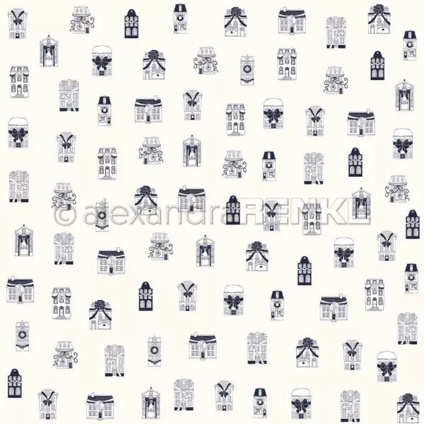 Papier - F�tes - Maisons sur cr�me - Alexandra Renke