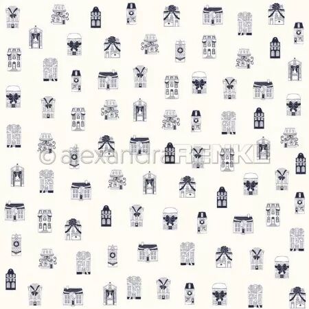 Papier - F&ecirc;tes - Maisons sur cr&egrave;me - Alexandra Renke