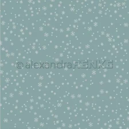 Papier - Flocons de neige sur bleu &eacute;l&eacute;gant