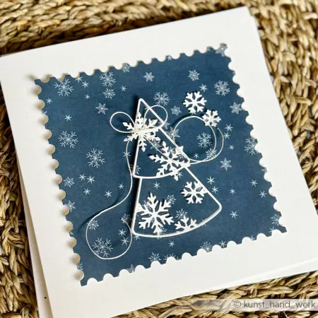 Papier - Flocons de neige sur bleu premium