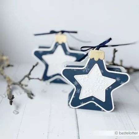 Papier - Flocons de neige sur bleu premium