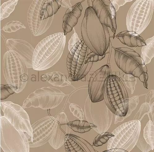 Papier - Florale et �pic�e - Caf� Floral et Marron Cr�me �pic�